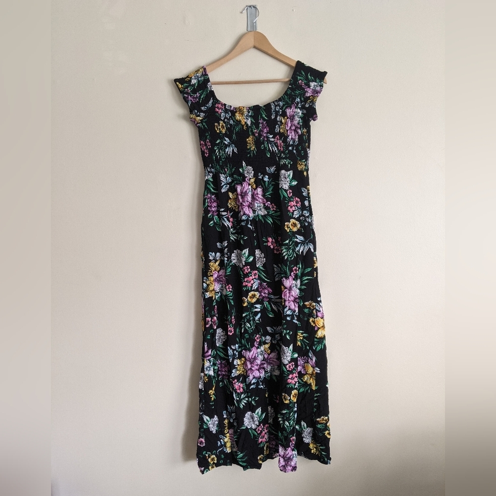 Band of Gypsies Black Ruffled Tiered Maxi Dress XL